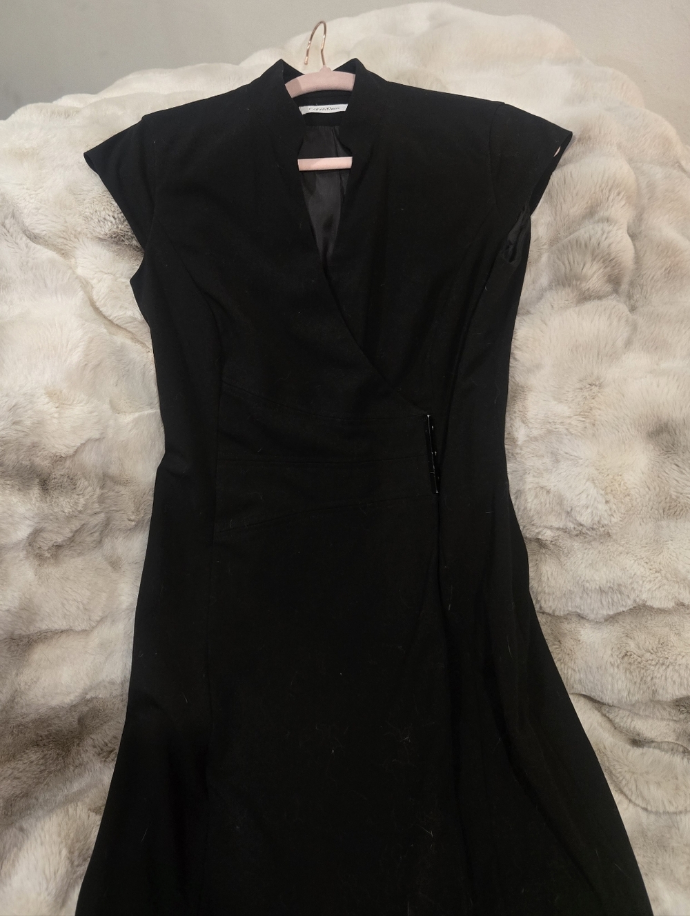 Calvin Klein Black Midi Wrap Dress